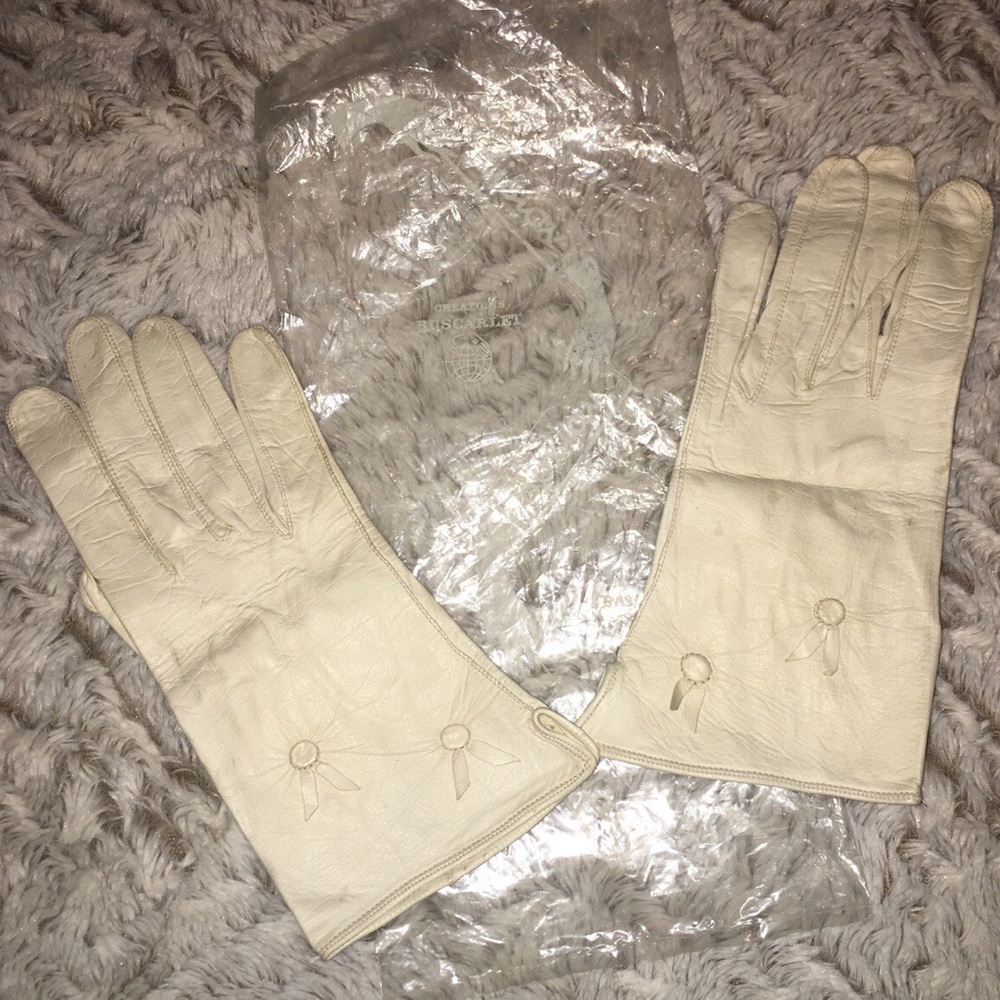 Vintage leather embellished driver retro gloves - Picture 4 of 4